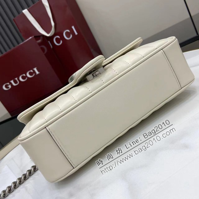 Gucci專櫃古馳最新款Marmont系列絎縫迷你手袋原廠皮鏈條女士挎包 jh2970型號：446744